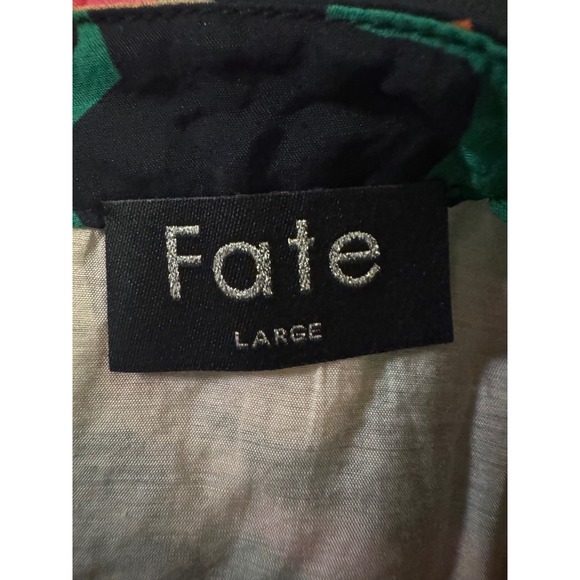 Fate Floral Long Sleeve Mock Neck Tucked Lace Insert Blouse Women's Size Large - Picture 6 of 9